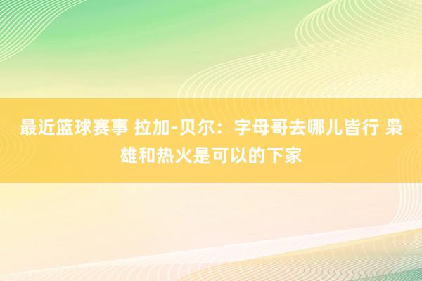 最近篮球赛事 拉加-贝尔：字母哥去哪儿皆行 枭雄和热火是可以的下家