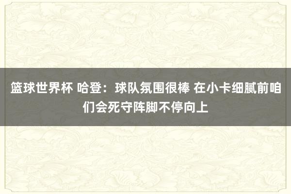 篮球世界杯 哈登：球队氛围很棒 在小卡细腻前咱们会死守阵脚不停向上