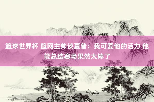 篮球世界杯 篮网主帅谈夏普：我可爱他的活力 他能总结赛场果然太棒了