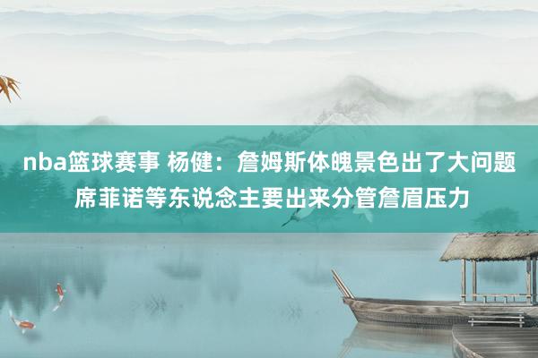 nba篮球赛事 杨健：詹姆斯体魄景色出了大问题 席菲诺等东说念主要出来分管詹眉压力