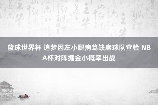 篮球世界杯 追梦因左小腿病笃缺席球队查验 NBA杯对阵掘金小概率出战